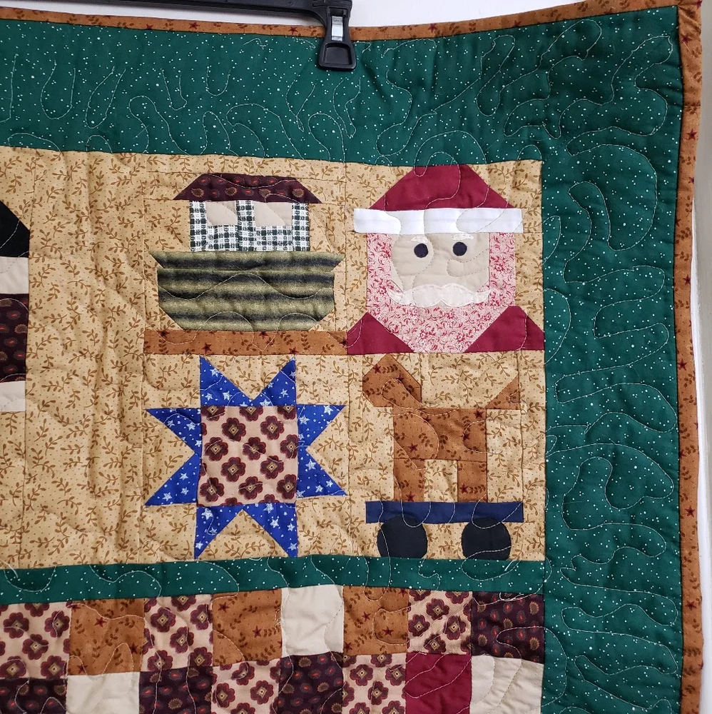 Country Christmas Throw/wallhanging handmade by me. Unique OOAK